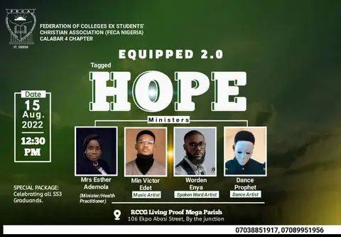 Equipped 2.0 is happening today in Calabar 4 Chapter